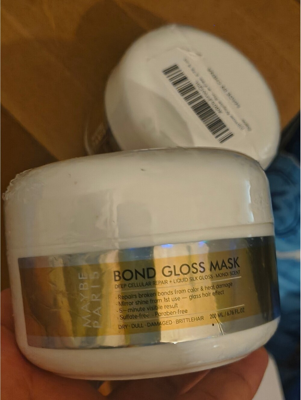 Maybe Paris Bond Gloss Mask, with Hydrolyzed Keratin & Hyaluronic Acid,
